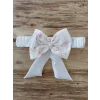 Luz&Pos Yenidoğan Hanımeli Desenli Taç Nakışlı Delüks Kundak Bebek Battaniyesi Ekru