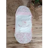 Luz&Pos Yenidoğan İlkbaharın Tavşanı Nakışlı Çıt Çıt Kapamalı Bebek Kundak Ekru