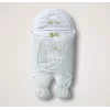 Luz&Pos Yenidoğan King Baby Taç Nakışlı Ayaklı Erkek Bebek Kundak Ekru