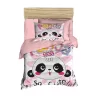 Yenidoğan Kız Bebek Nevresim Takımı &#37;100 Pamuklu Panda So Cute