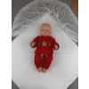 Luz&Pos Yenidoğan Kumru Plazma Taçlı Lüks Kundak Bebek Battaniyesi Ekru