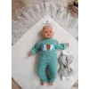 Luz&Pos Yenidoğan Kuzulu Taç Nakış Güpürlü Fiyonklu Duvaklı Prizma Taş Unisex Kundak Bebek Battaniyesi Ekru