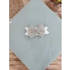 Luz&Pos Yenidoğan Kuzulu Taç Nakış Güpürlü Fiyonklu Duvaklı Prizma Taş Unisex Kundak Bebek Battaniyesi Su Yeşili