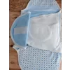 Luz&Pos Yenidoğan Mutlu Fil Ailesi Nakışlı Çıt Çıt Kapamalı Bebek Kundak Mavi