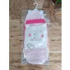 Luz&Pos Yenidoğan Mutlu Fil Ailesi Nakışlı Çıt Çıt Kapamalı Bebek Kundak Fuşya