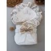 Luz&Pos Yenidoğan Nil Taç Nakışlı Kumru Kundak Bebek Battaniyesi Sütlü Kahve