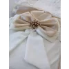 Luz&Pos Yenidoğan Nil Taç Nakışlı Kumru Kundak Bebek Battaniyesi Sütlü Kahve
