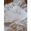 Luz&Pos Yenidoğan Nil Taç Nakışlı Kumru Kundak Bebek Battaniyesi Sütlü Kahve