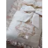 Luz&Pos Yenidoğan Nil Taç Nakışlı Kundaklı Trilüks 3lü Alt Açma Seti Bej