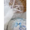 Luz&Pos Yenidoğan Nil Taç Nakışlı Kundaklı Trilüks 3lü Alt Açma Seti Mavi