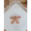 Luz&Pos Yenidoğan Pamuk Papatya Desenli Trilüks Unisex Kundak Bebek Battaniyesi Kahverengi