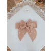 Luz&Pos Yenidoğan Papatya Desenli Trilüks Unisex Kundak Bebek Battaniyesi Kahverengi