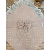 Luz&Pos Yenidoğan Papatya Desenli Trilüks Unisex Kundak Bebek Battaniyesi Kahverengi