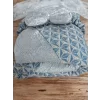 Luz&Pos Yenidoğan Piramit Desenli Güpür İşlemeli Bebek Battaniyesi Kundak Gümüş