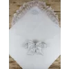 Luz&Pos Yenidoğan Pırıltı Taç Nakışlı İnci Delüks Kundak Bebek Battaniyesi Ekru