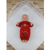 Luz&Pos Yenidoğan Pırıltı Taç Nakışlı İnci Delüks Kundak Bebek Battaniyesi Ekru