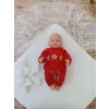 Luz&Pos Yenidoğan Sahra My Prince Nakışlı Lüks Kundak Bebek Battaniyesi Ekru