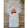 Luz&Pos Yenidoğan Sahra My Princess Nakışlı Lüks Kundak Bebek Battaniyesi Ekru