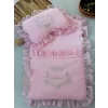 Luz&Pos Yenidoğan Sahra Taç Nakışlı Trilüks 2li Alt Açma Seti Pembe