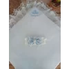 Luz&Pos Yenidoğan Teri Cotton Taç Nakışlı Prizma Taş Kundak Bebek Battaniyesi Mavi