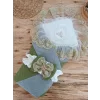Luz&Pos Yenidoğan Teri Cotton Taç Nakışlı Prizma Taş Kundak Bebek Battaniyesi Yeşil