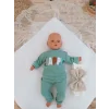 Luz&Pos Yenidoğan Teri Cotton Taç Nakışlı Prizma Taş Kundak Bebek Battaniyesi Bej