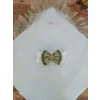 Luz&Pos Yenidoğan Teri Cotton Taç Nakışlı Prizma Taş Kundak Bebek Battaniyesi Yeşil