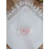 Luz&Pos Yenidoğan Teri Cotton Taç Nakışlı Prizma Taş Kundak Bebek Battaniyesi Pembe