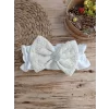 Luz&Pos Yenidoğan Teri Cotton Taç Nakışlı Prizma Taş Kundak Bebek Battaniyesi Krem