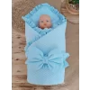 Luz&Pos Yenidoğan Tericotton Kumaş Multi Mevsimlik Bebek Battaniyesi Kundak Mavi
