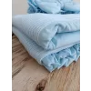 Luz&Pos Yenidoğan Tericotton Kumaş Multi Mevsimlik Bebek Battaniyesi Kundak Mavi