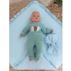 Luz&Pos Yenidoğan Tericotton Kumaş Multi Mevsimlik Bebek Battaniyesi Kundak Mavi