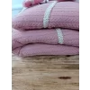 Luz&Pos Yenidoğan Tericotton Örgülü Trilüx Bebek Battaniyesi Kundak Gül Kurusu