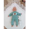 Luz&Pos Yenidoğan Wool Yün Kumaş Taç Nakışlı Güpür Duvaklı Fiyonk Prizma Taş Unisex Kundak Bebek Battaniyesi Pembe