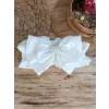 Luz&Pos Yenidoğan Wool Yün Kumaş Taç Nakışlı Güpür Duvaklı Fiyonk Prizma Taş Unisex Kundak Bebek Battaniyesi Pembe