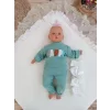 Luz&Pos Yenidoğan Wool Yün Kumaş Taç Nakışlı Güpür Duvaklı Fiyonk Prizma Taş Unisex Kundak Bebek Battaniyesi Pembe