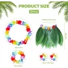 Yetişkin Hawaii Kostüm Seti - Yaprak Etek  Hawaii Set - 5 Parça