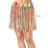Yetişkin Ve Çocuk Uyumlu Rengarenk Püsküllü Hawaii Luau Hula Etek 40 Cm