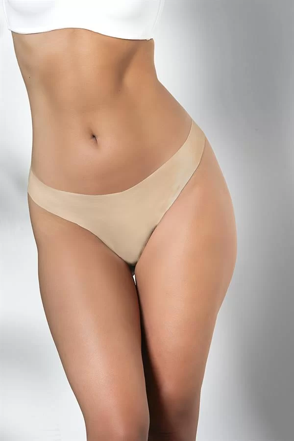 3lü Paket Dikişsiz, İz Yapmaz, Lazer Kesim, String Külot Cappucino (brf21262)