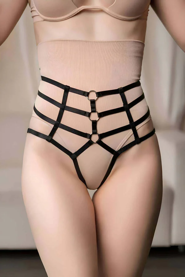 Ağı Açık Yüksel Bel String Lastik Harness - Brf1211