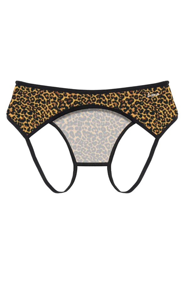Ağı Arası Açık Leopar Desenli Fantazi Külot