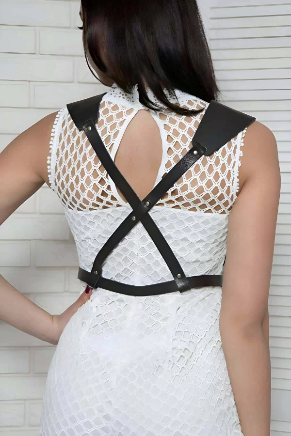 Arkası Çapraz Göğüs Detaylı Ayarlanabilir Vücut Kemer Harness - Brf1269