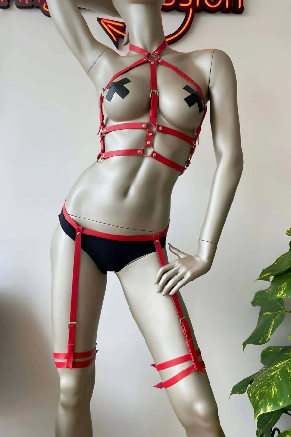 Ayarlanabilir Jartiyer Deri Harness Takım - Brf257