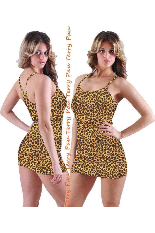 B101204 Leopar Tank Top Elbise