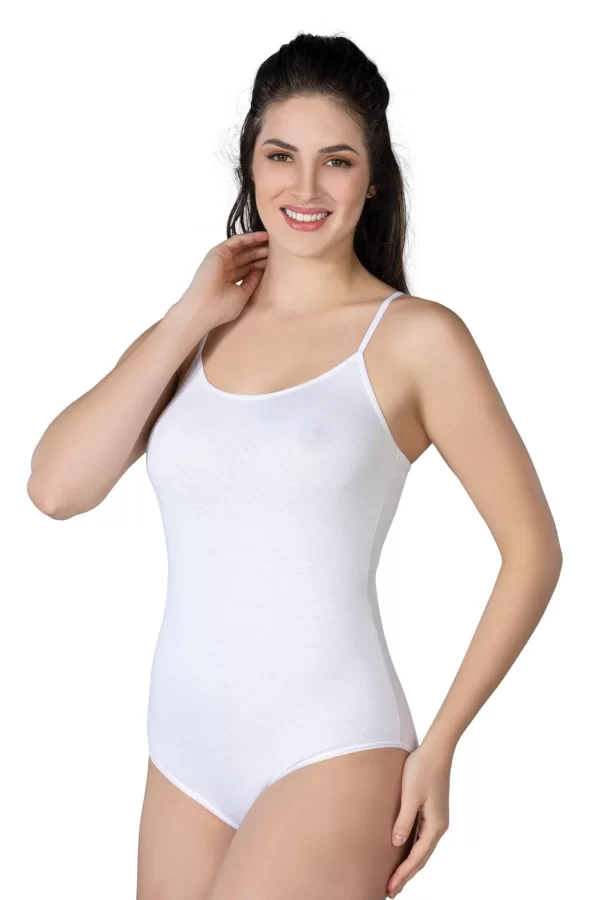Beyaz Mı Emay 1415 Modal Cotton Çıtçıtlı İnce Askılı Body