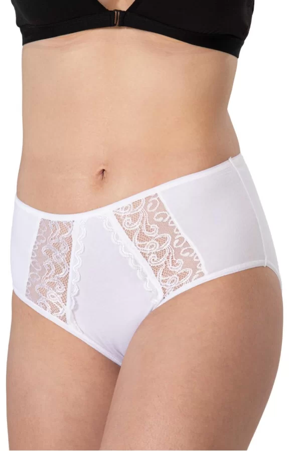Beyaz Mı Emay 1445 Modal Cotton Yüksekbel Dantelli Külot