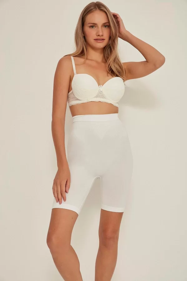 Beyaz Mı Emay 3005 Soft Uzun Paçalı Boxer Korse