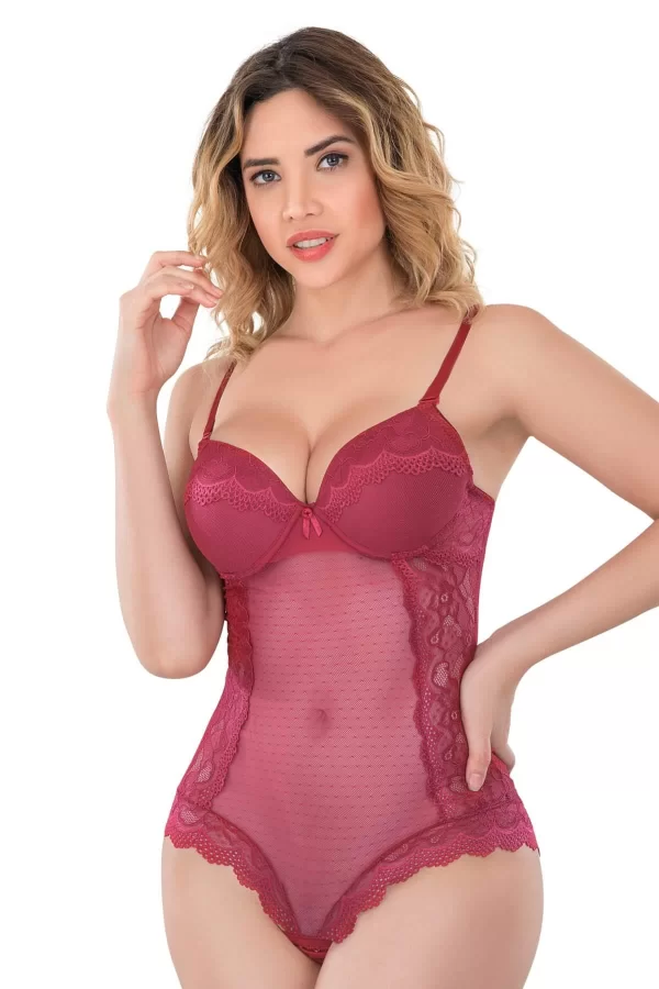 Bordo Mı Emay 176 Dantelli Body