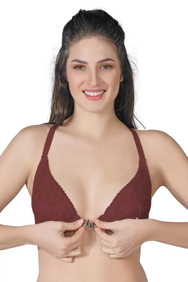 Bordo Mı Emay 187 B Önden Açılır Balenli Sporcu Sütyen
