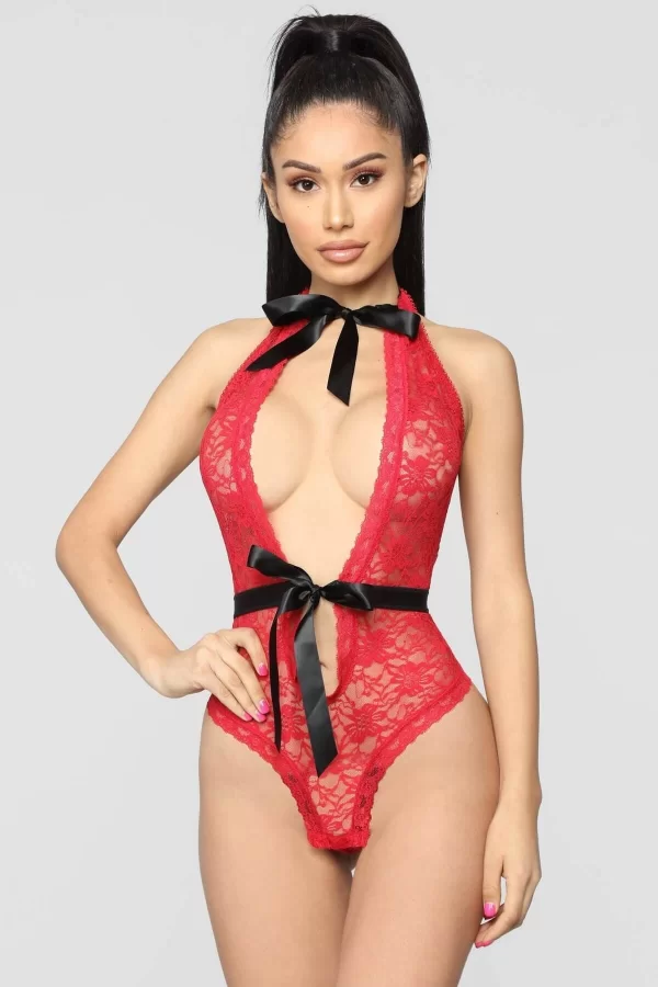 Boyun Ve Bel Kısmı Fiyonklu Babydoll 3209